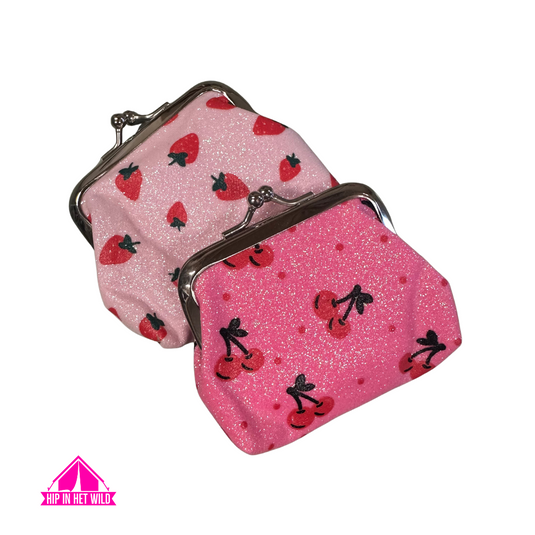 Roze glitter portemonneetje / knip