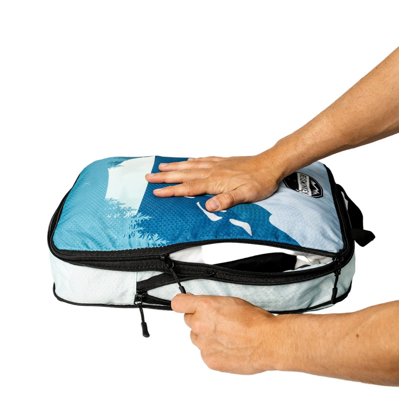 Afbeelding laden in Galerijviewer, Reismonkey Compress-it™ Packing Cubes – Koffer Organizer met Compressie – Set van 3 - print
