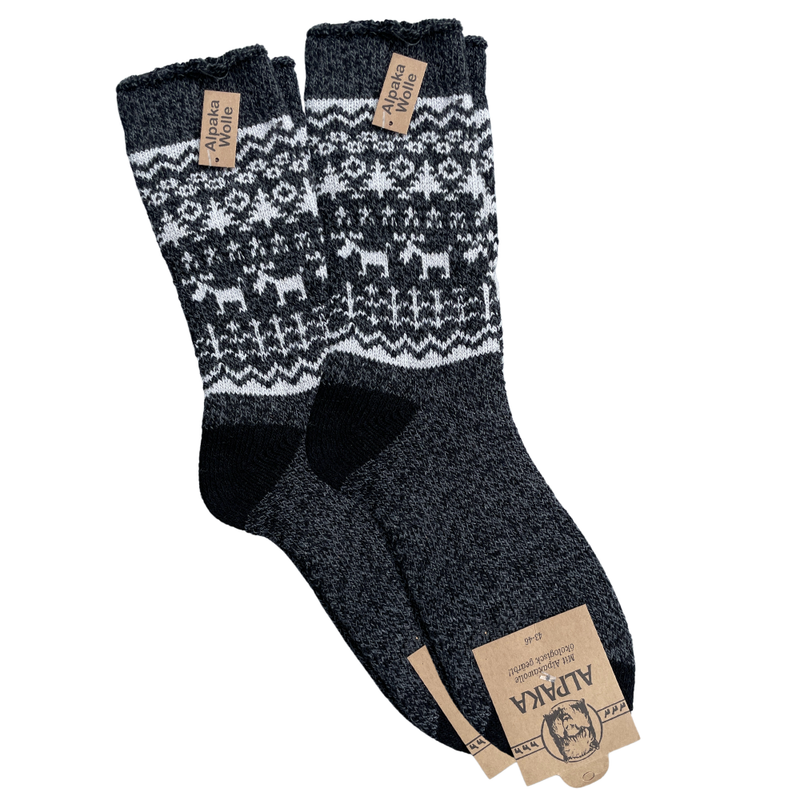 Afbeelding laden in Galerijviewer, 100% wollen Alpaca herensokken - 2 paar
