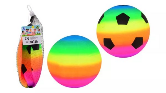 2 regenboog ballen in net