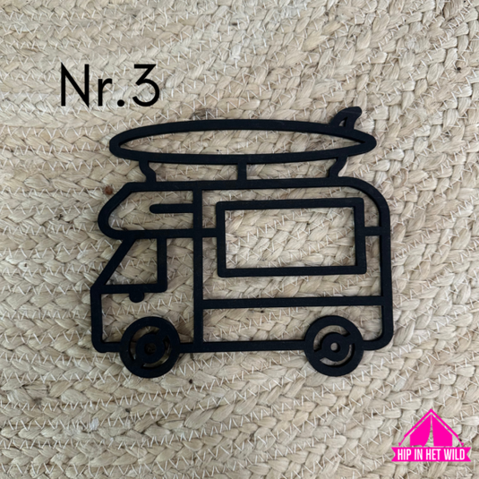 Houten frame camping in caravan of camper model incl. standaard
