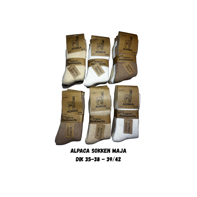 Afbeelding laden in Galerijviewer, 100% Alpaca wollen sokken Maja – dames – dik – set van 3 paar
