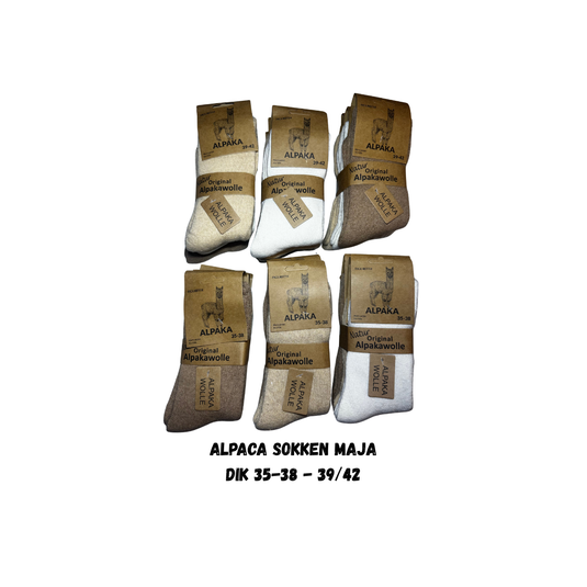 100% Alpaca wollen sokken Maja – dames – dik – set van 3 paar