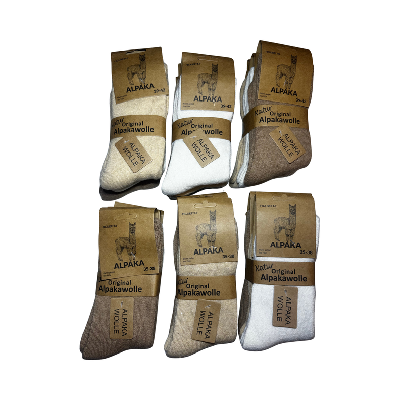 Afbeelding laden in Galerijviewer, 100% Alpaca wollen sokken Maja – dames – dik – set van 3 paar
