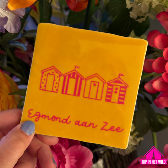 Tegeltjes strandhuisjes Egmond aan Zee in mint, roze of geel