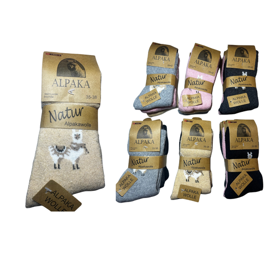 100% Alpaca wollen sokken Signe – dames – set van 3 paar