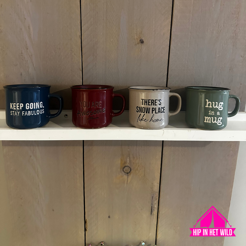 Afbeelding laden in Galerijviewer, Keep going, stay fabulous – Retro Keramieken Mok (Blauw)
