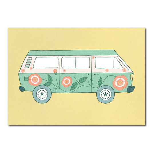 Retro bus – ansichtkaart