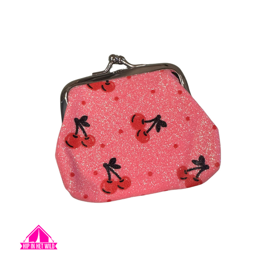 Roze glitter portemonneetje / knip
