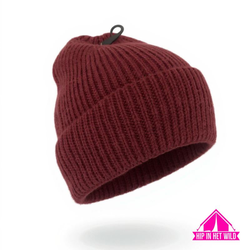 Afbeelding laden in Galerijviewer, Gebreide muts in beige, zacht roze en burgundy
