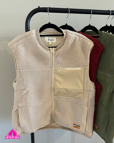 Teddy Gilet in Beige