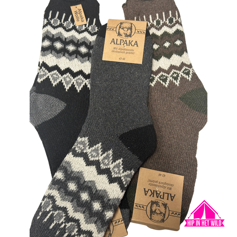Afbeelding laden in Galerijviewer, 100% wollen Alpaca herensokken - 2 paar

