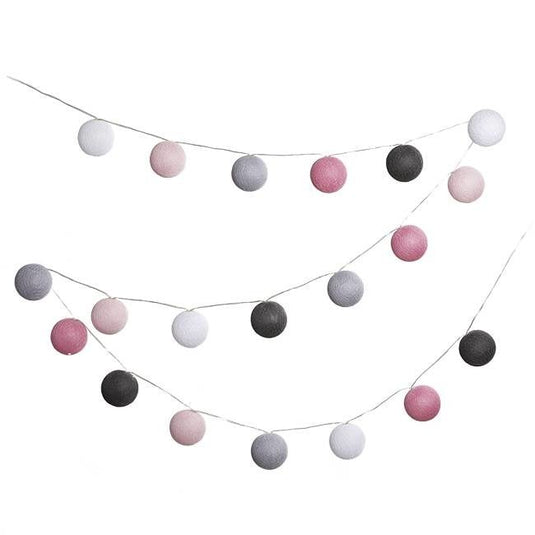 Cotton Ball Lights - Buitenlichtslinger  - Roza