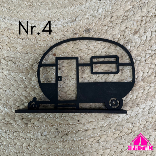 Houten frame camping in caravan of camper model incl. standaard