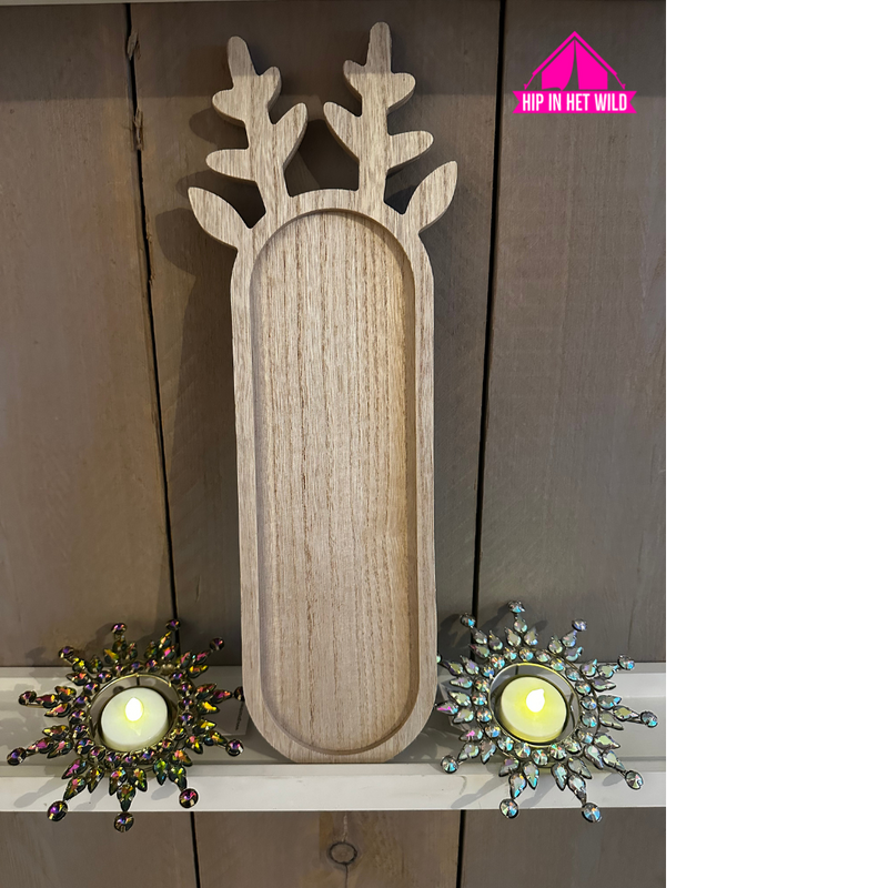 Afbeelding laden in Galerijviewer, Houten dienblad gewei
