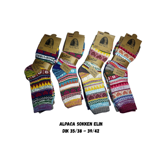 100% Alpaca wollen sokken Elin – dames – set van 3 paar
