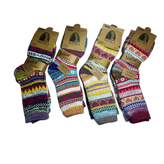 100% Alpaca wollen sokken Elin – dames – set van 3 paar