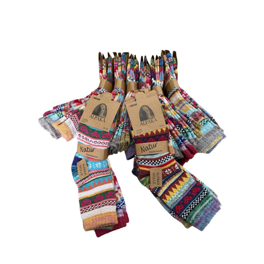 100% Alpaca wollen sokken Elin – dames – set van 3 paar