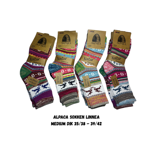 100% Alpaca wollen sokken Linnea – dames – set van 3 paar