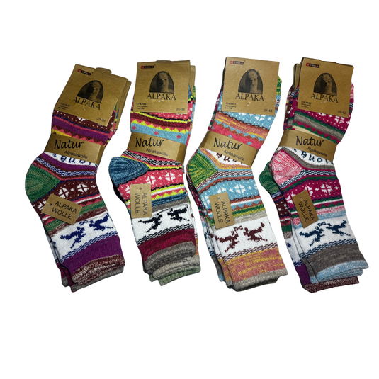 100% Alpaca wollen sokken Linnea – dames – set van 3 paar