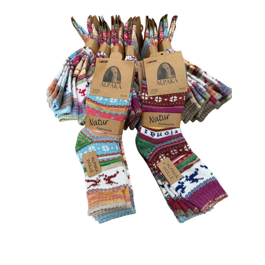100% Alpaca wollen sokken Linnea – dames – set van 3 paar