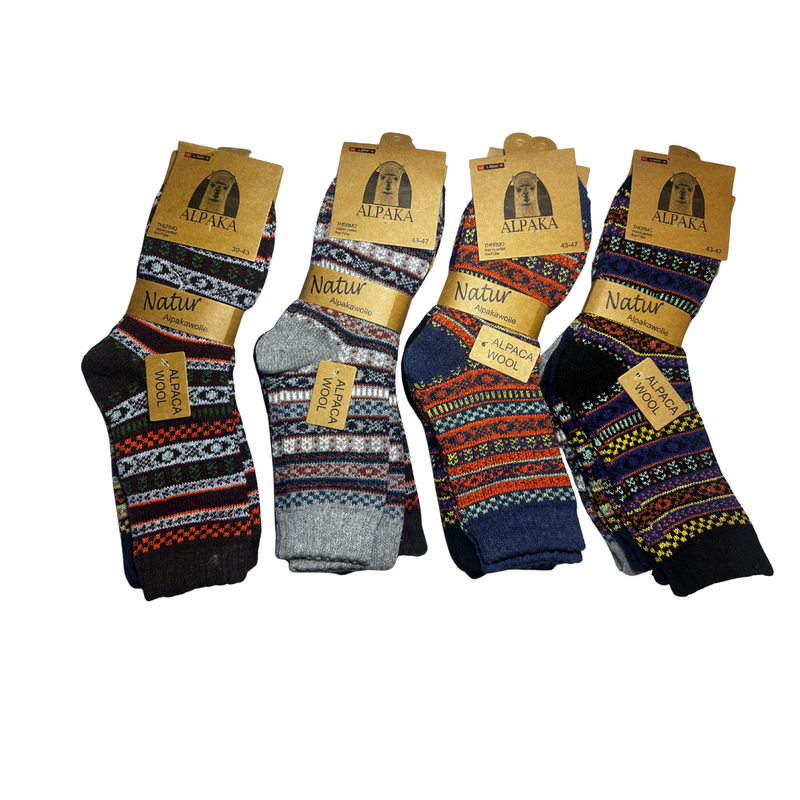 Afbeelding laden in Galerijviewer, 100% Alpaca wollen sokken Odin – heren – set van 3 paar
