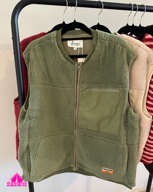Teddy Gilet in Groen