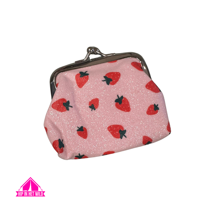 Roze glitter portemonneetje / knip