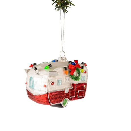 Glazen Kerstbal Caravan 13cm