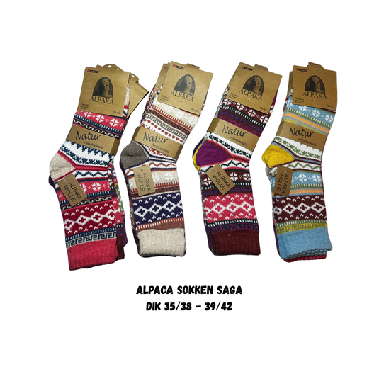 100% Alpaca wollen sokken Saga – dames – set van 3 paar
