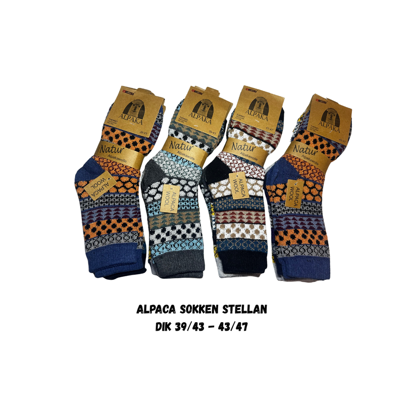 Afbeelding laden in Galerijviewer, 100% Alpaca wollen sokken Stellan – heren – set van 3 paar
