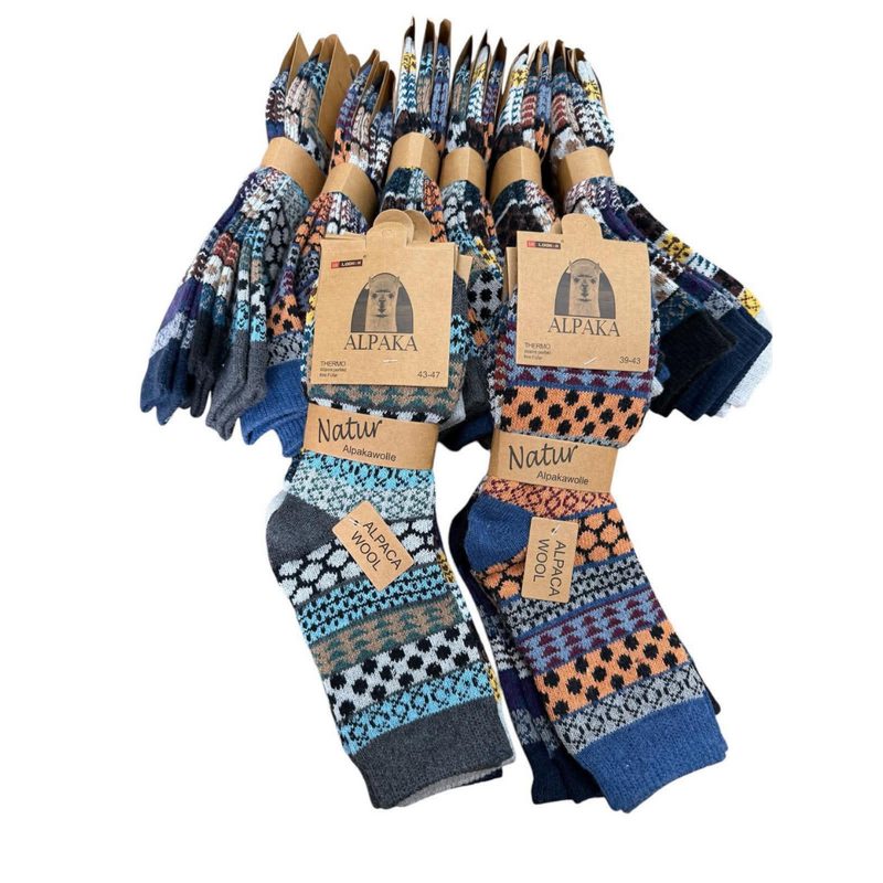 Afbeelding laden in Galerijviewer, 100% Alpaca wollen sokken Stellan – heren – set van 3 paar
