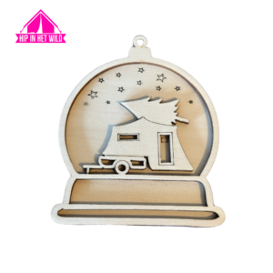 Afbeelding laden in Galerijviewer, 3D kerst sneeuwbal hanger - caravan - camper of vouwwagen
