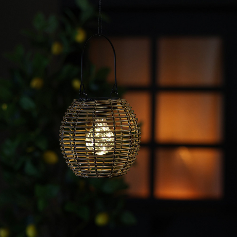 Afbeelding laden in Galerijviewer, Solar Hanglantaarn Eliya Naturel – Sfeervol Licht voor Tuin &amp; Camping
