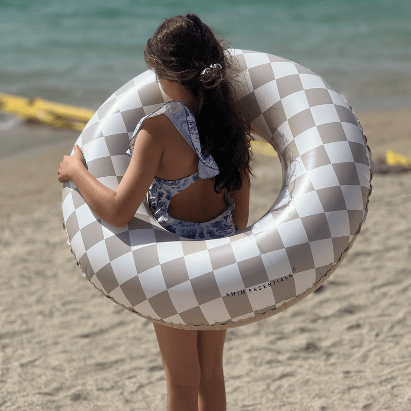 Afbeelding laden in Galerijviewer, Swim Essentials | Checkmate | Beige Zwemband Ø 90 cm
