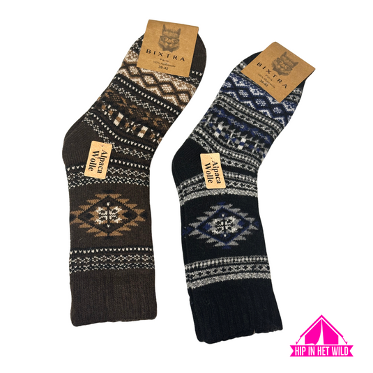 95% wollen Alpaca damessokken - 2 paar