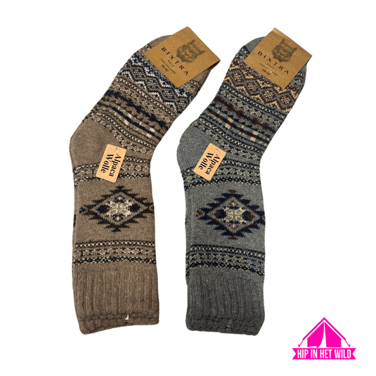 95% wollen Alpaca damessokken - 2 paar