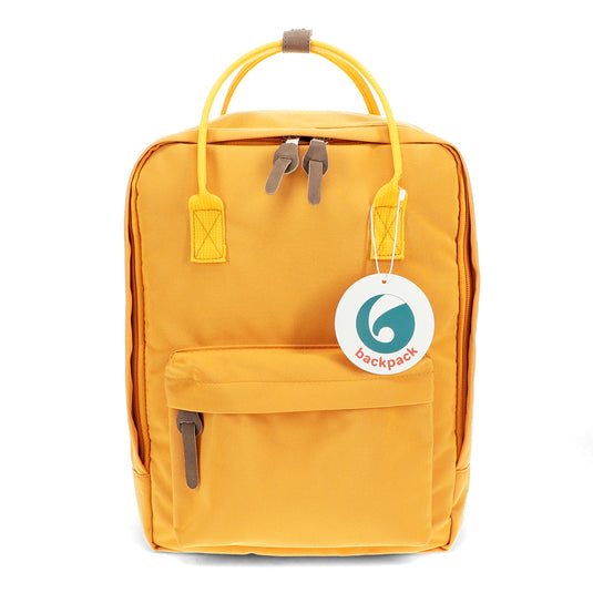 Rex London Compacte rugzak in geel, rood, groen en roze.