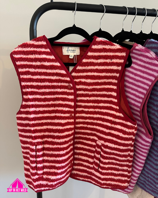 Teddy Gilet Rood