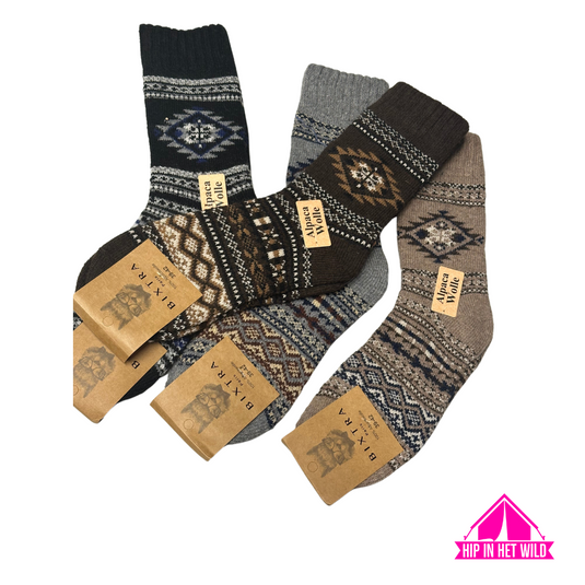 95% wollen Alpaca damessokken - 2 paar