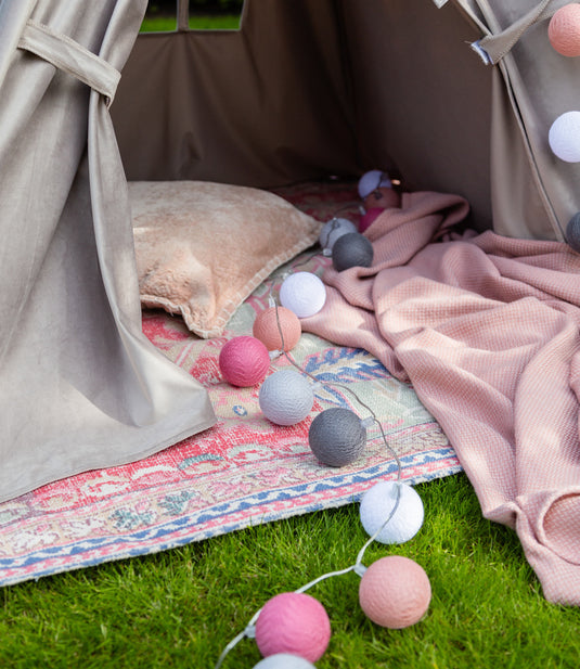 Cotton Ball Lights – Buitenlichtslinger - Roza Viejo