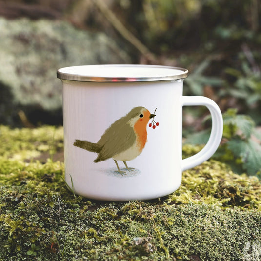 Emaille mok | Robin
