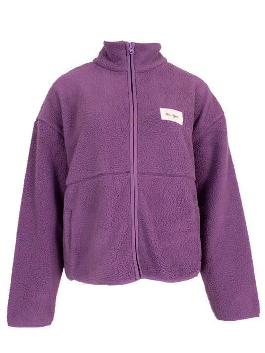 Teddy fleecevest paars