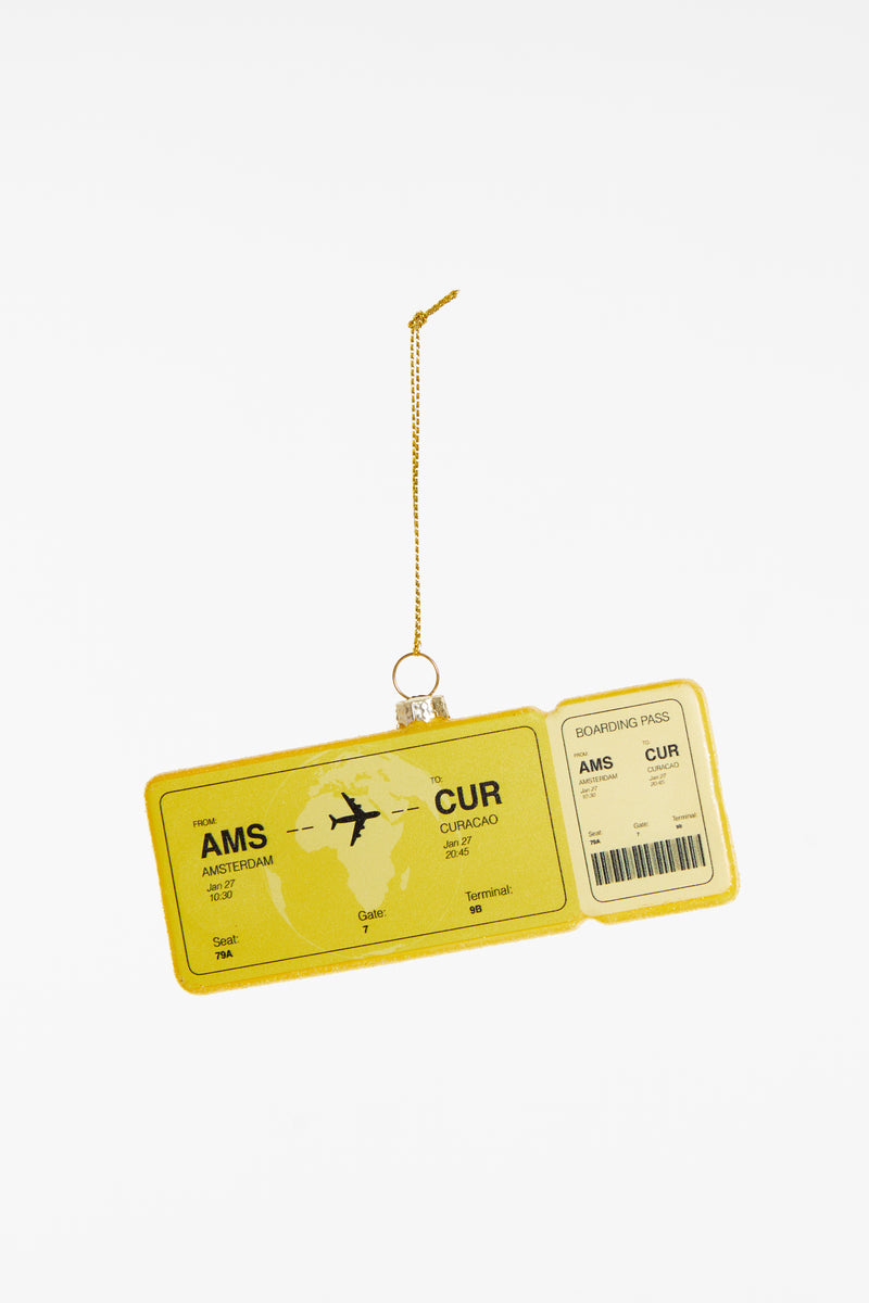 Afbeelding laden in Galerijviewer, Yup in de Boom | Boardingpass Amsterdam - Curaçao kerstornament
