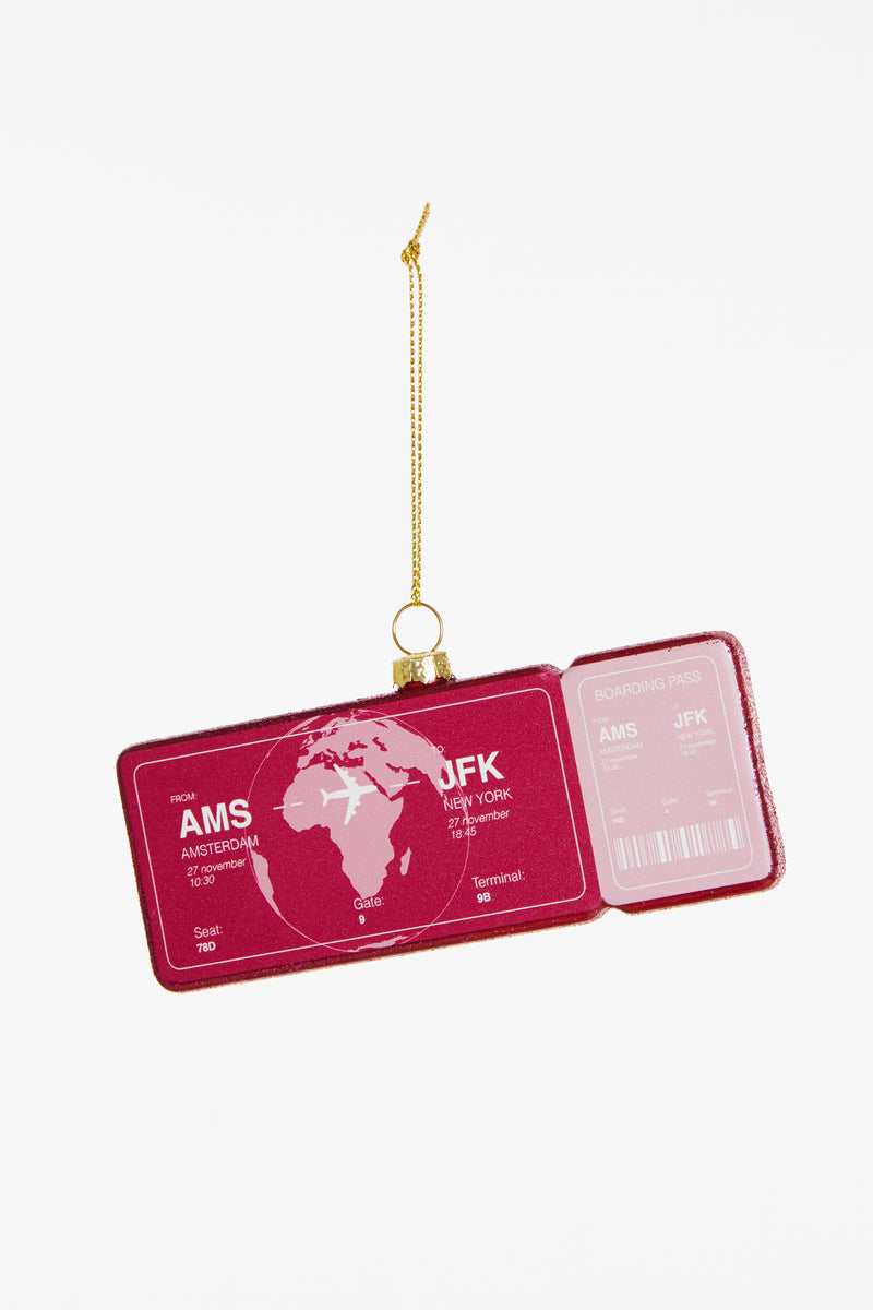Afbeelding laden in Galerijviewer, Yup in de Boom | Boardingpass Amsterdam - New York kerstornament
