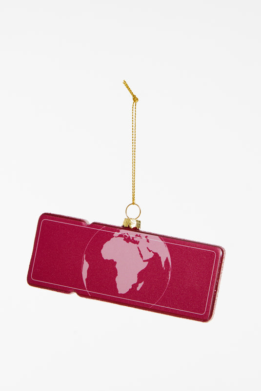 Yup in de Boom | Boardingpass Amsterdam - New York kerstornament