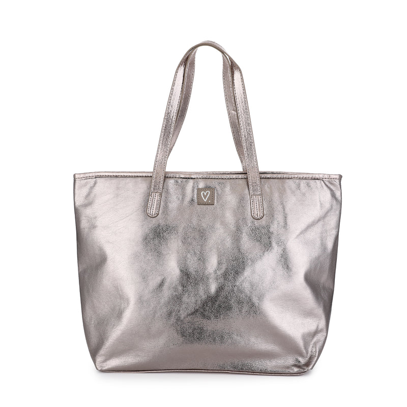 Afbeelding laden in Galerijviewer, Metallic shopper in Champagne en Grey
