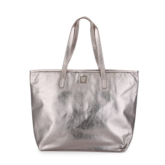 Metallic shopper in Champagne en Grey