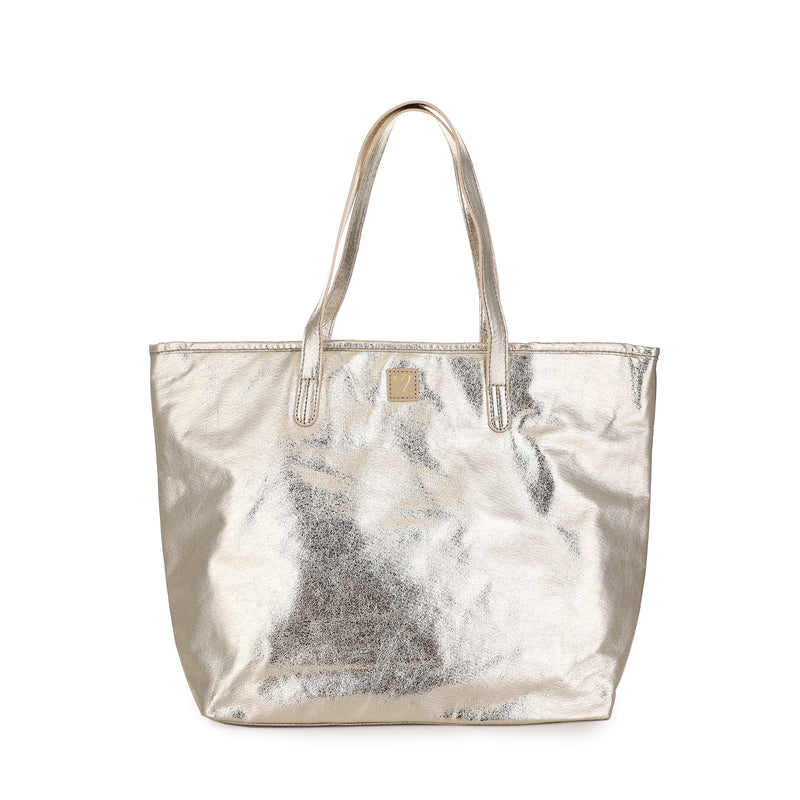 Afbeelding laden in Galerijviewer, Metallic shopper in Champagne en Grey

