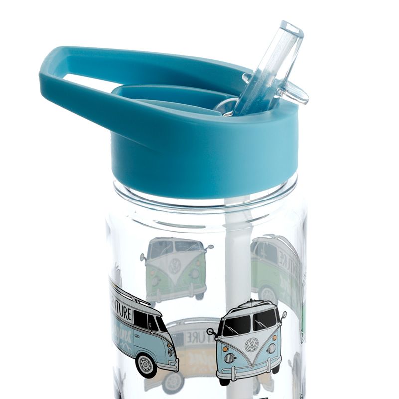 Afbeelding laden in Galerijviewer, Volkswagen busje waterfles 550ml met rietje blauw
